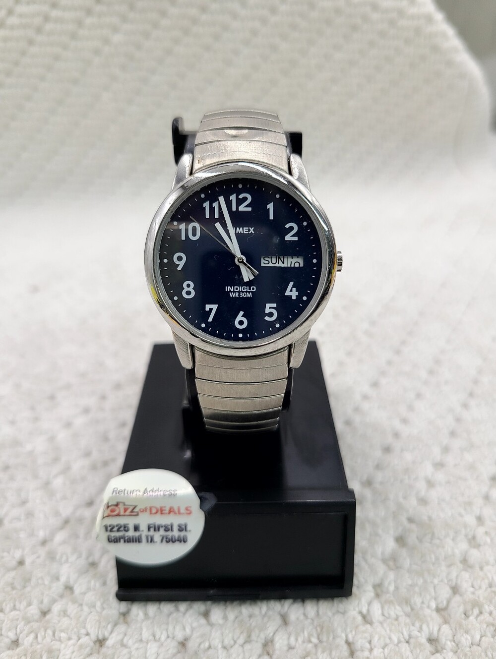 Timex Indiglo Stainless Steel Watch - Black Dial